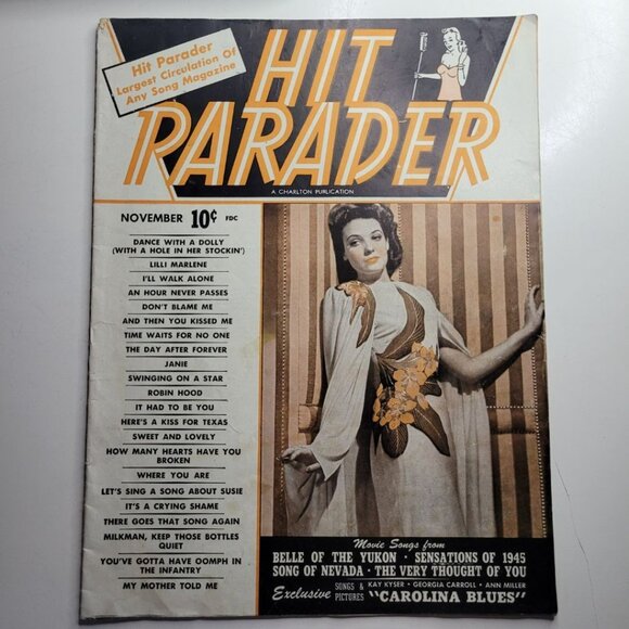 Hit Parader Publication Song Magazine November 1945 Movie Soundtrack Music Stars - Picture 11 of 11